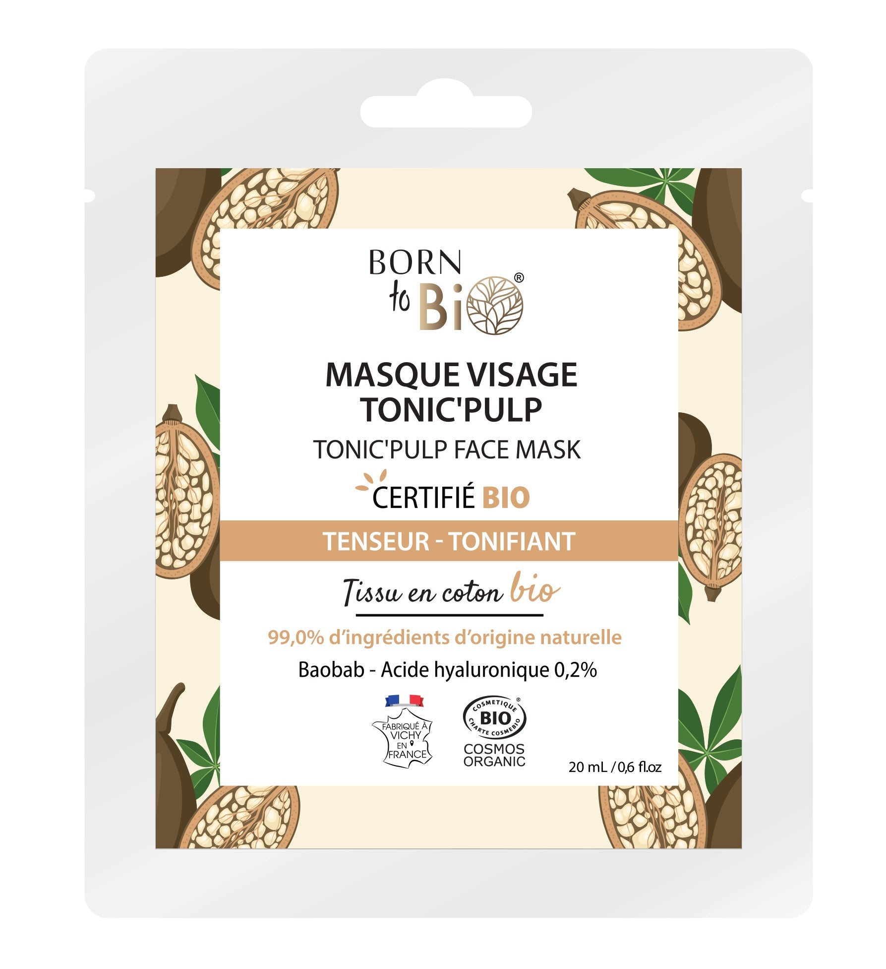 Masque visage Tonic'Pulp en coton